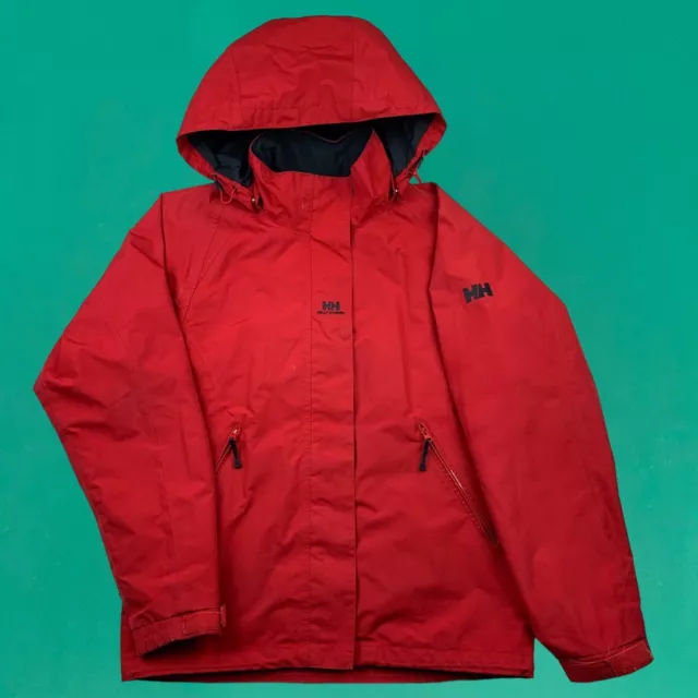 Helly Hansen Sailing Yachting Coat Full Zip Hooded Helly Tech Jacket Red M