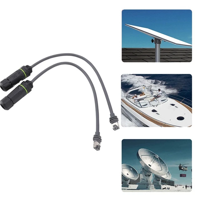 Starlink Ethernet Adapter RJ45 – Voor Starlink Gen 3, Mini & Enterprise – 0,5m, 26AWG CAT5E, IP68 Waterdicht, 2000 Mbps – Verlengkabel Zonder Knippen