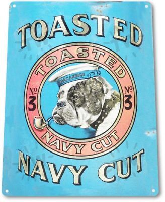 Toasted Navy Cut Tobacco Smoking Retro Vintage Decor Bar Man Cave Metal Tin Sign
