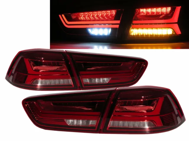LANCER EVO X MK10 08-16 Sedan A6Look LED Feux Arriere Red/Clear for Mitsubishi