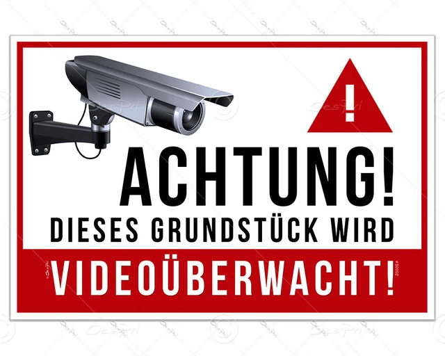 Videoüberwachung Schild – 30x20 Cm, Gelb/schwarz, 1,5 Mm Stark Für Haus & Grundstück