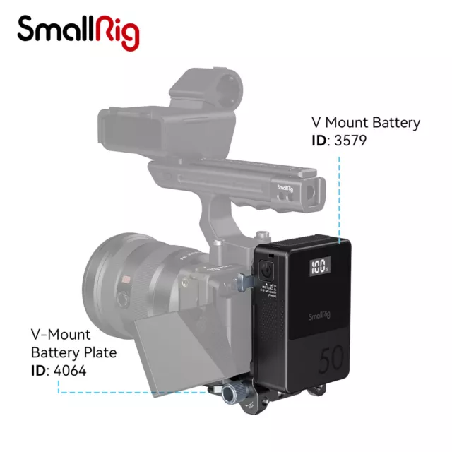 SmallRig V Mount Battery VB50 3500mAh 50Wh with V-Mount Battery Mounting System