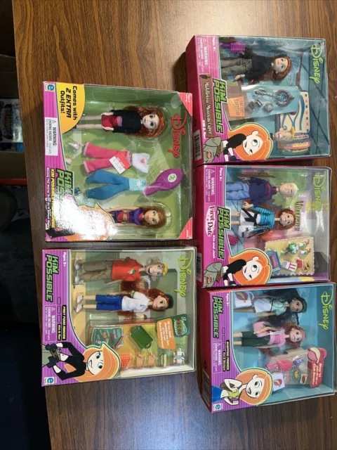 Lot Of 5 NEW IN BOX DISNEY  ~KIM POSSIBLE MINI FASHION DOLLS