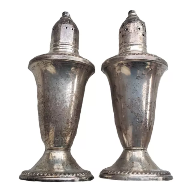 Salt and Pepper Shakers 925  sterling silver vintage signed but can't read name