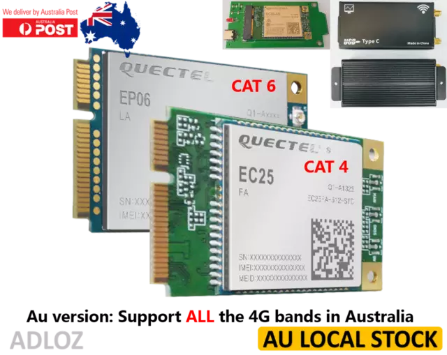 AU VERSION UNLOCKED Quectel EP06-E EC25-AU Mini PCIe 4G Module & USB ...