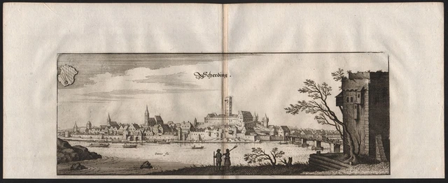 Schärding Am Inn Oberösterreich Austria Incisione Vista Merian 1650