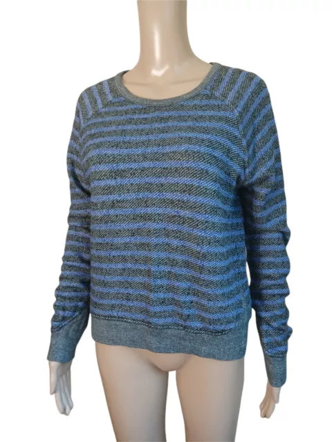 T By Alexander Wang Womens Crop Pullover Top Striped Long Sleeved Medium