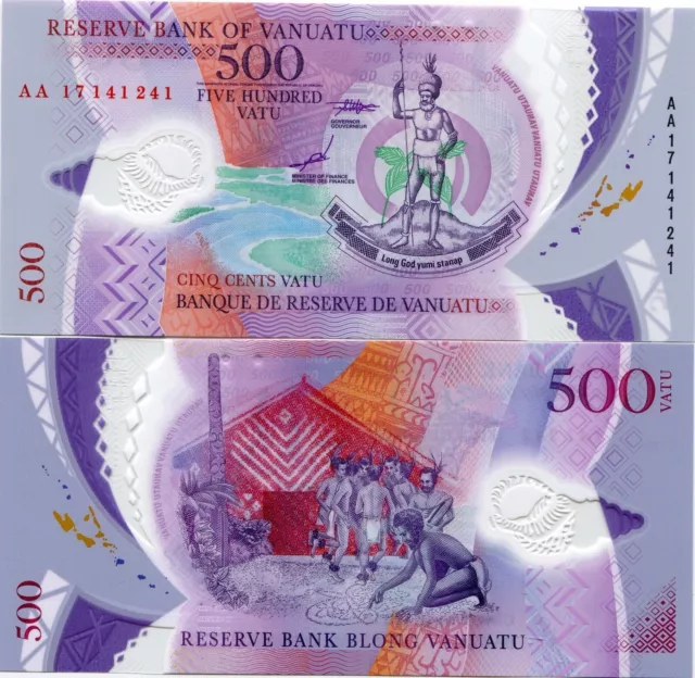 Vanuatu 500 Vatu PNew 2017 Superbe billet de banque en polymère 2017 avec...