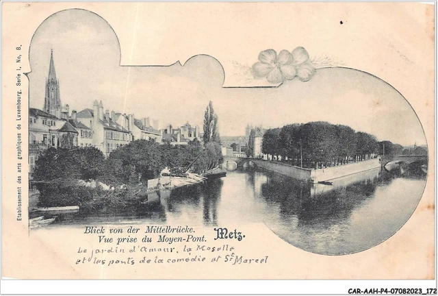 CAR-AAHP4-57-0371 - METZ - vue prise du moyen-pont