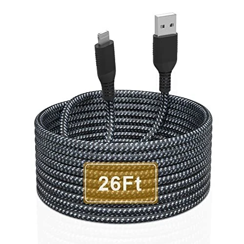 iPhone Charger 26FT/8M [Apple MFi Certified] Lightning Cable Extra Long iPhon...
