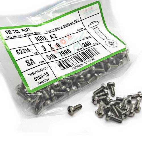 [200pcs] 7985-2-3-8 M3X8/DIN7985 SCREW