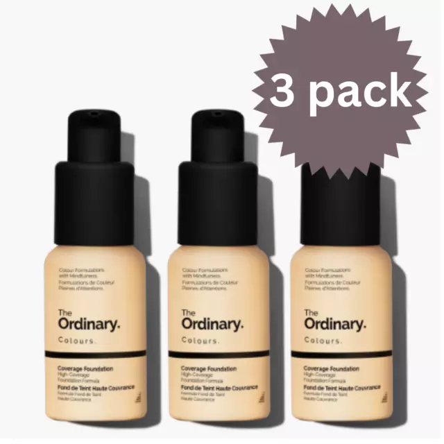 The Ordinary Coverage Foundation SPF15 Make Up 30ml x3