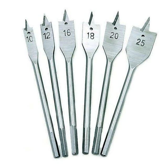 Set 6 Pezzi Mecchie Per Legno Punte Trapano Frese Foratrici Pvc Plastica