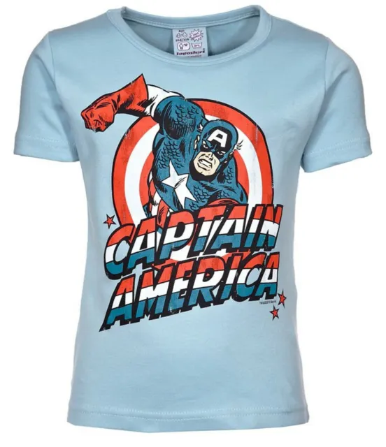 Maglietta blu Marvel Comic Superhero Captain America Sky taglia: XL magliette con logo