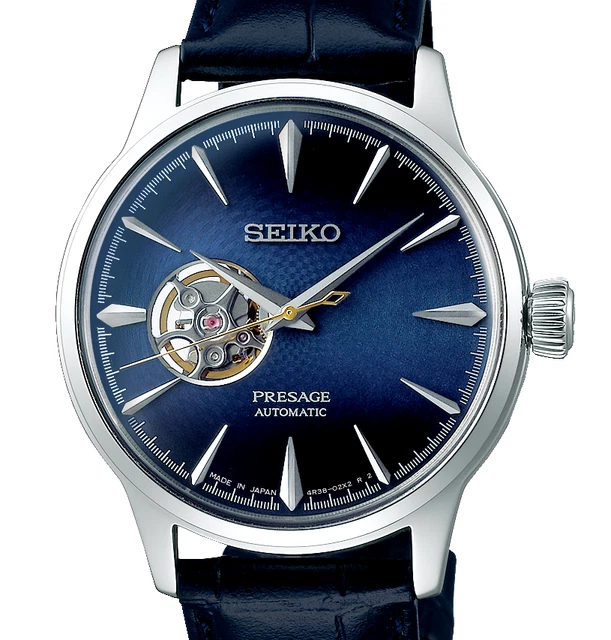 New Blue Seiko Presage Automatic Mens Wrist Watch with Box SSA405J1
