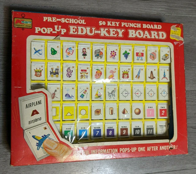 RARE VINTAGE 1950S Kmart TOMY PreSchool EDUKEY Board 50 Key Punch