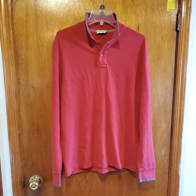 Moncler Maglia Polo Manica Lunga Red Long Sleeve Polo Mens XL 100% Authentic