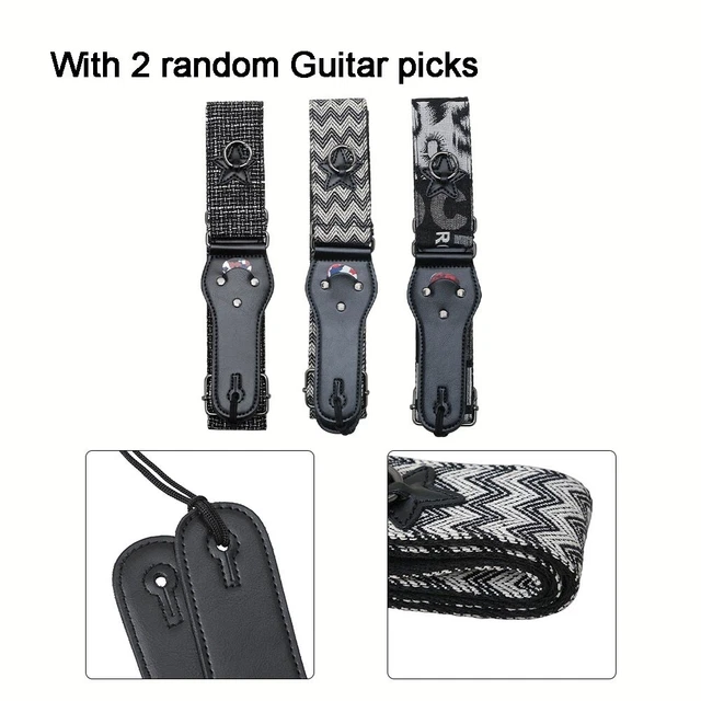Sangle De Guitare Design Tête De Mort - Longueur Réglable 92-156 Cm, Pour Guitare électrique, Acoustique Et Basse