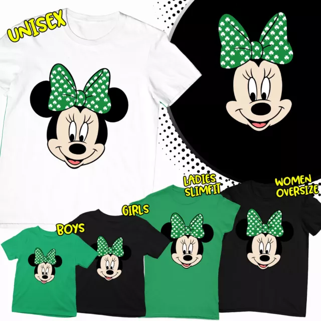 St Patricks Day Minnie Irish Paddys Ireland T-Shirts Tee Top #SPD