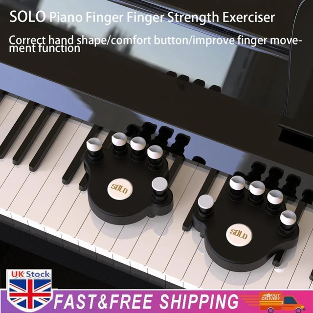1 Pair Piano Finger Trainers Hand Strength Exerciser for Beginner (Black)