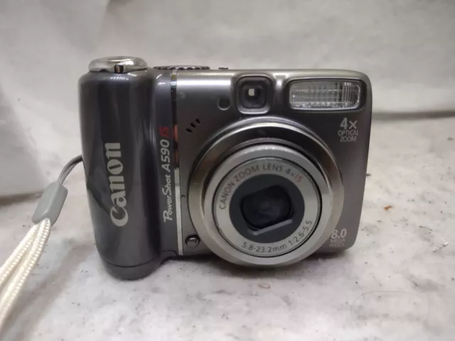 PARTS/REPAIR Canon PowerShot A590 IS 8 Megapixel Digital Camera - powers ON