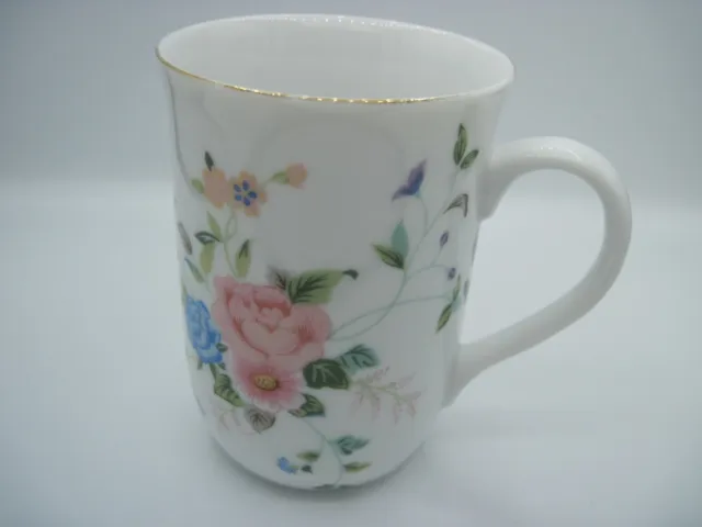 Otagiri Floral Multicolor White Mug Cup Made In Japan Gold Rim