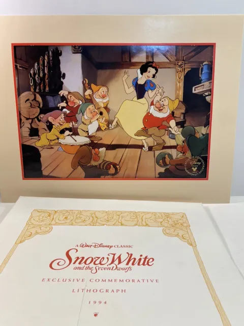 Disney 1994 Snow White and the Seven Dwarfs Exclusive Commemorative Lithograph