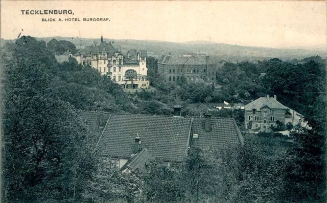 Ak Gruss Aus Tecklenburg Kr Steinfurt Blick Auf Hotel Burggraf Von Der Seite1911