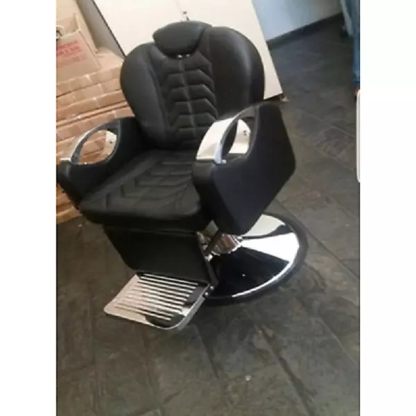 Fauteuil de barbier professionnel modèle OF-03 eco cuir noir