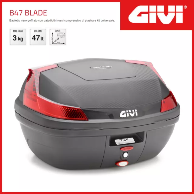 Bauletto/Suitcase [ GIVI ] Monolock B47 Blade Universal - Black / Cat. Red