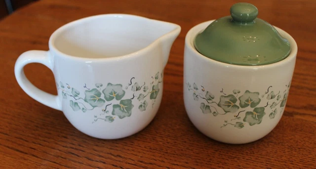 Corelle Coordinates Callaway Ivy Swirl Jay Imports Sugar & Creamer