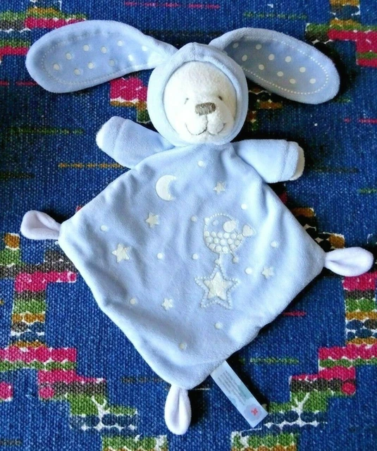 Dp/ Doudou  Plat Simba Ours Lapin Bleu Blanc Etoile Luminescent Quasi Neuf