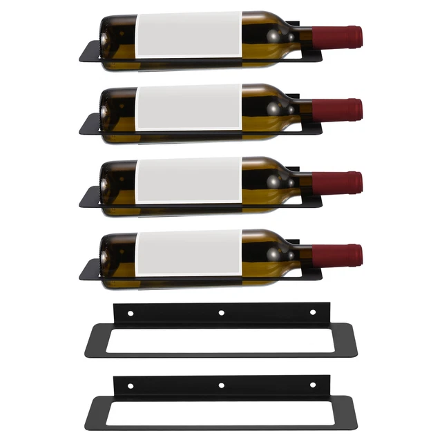 Wine Rack Wall Mounted Wine Bottle Holder Wall Display Rack For Home Decor Black