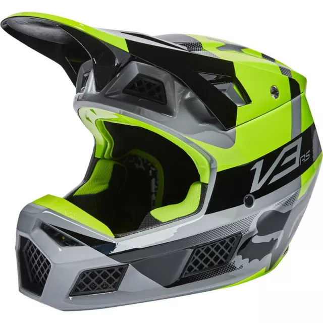 NEW Fox V3 RS Riet FLO Yellow MIPS Dirt Bike Helmet 2
