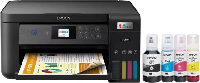 Epson EcoTank ET-2850 Color Inkjet All-In-One Printer - Black