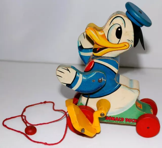 Disney 1955 "Talking Donald Duck Pull Toy #765" By Fisher-Price-Works