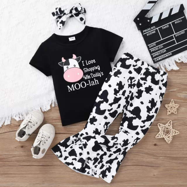 Abito neonato bambino Gilrs manica corta top floreale pantaloni fascia alta vestiti