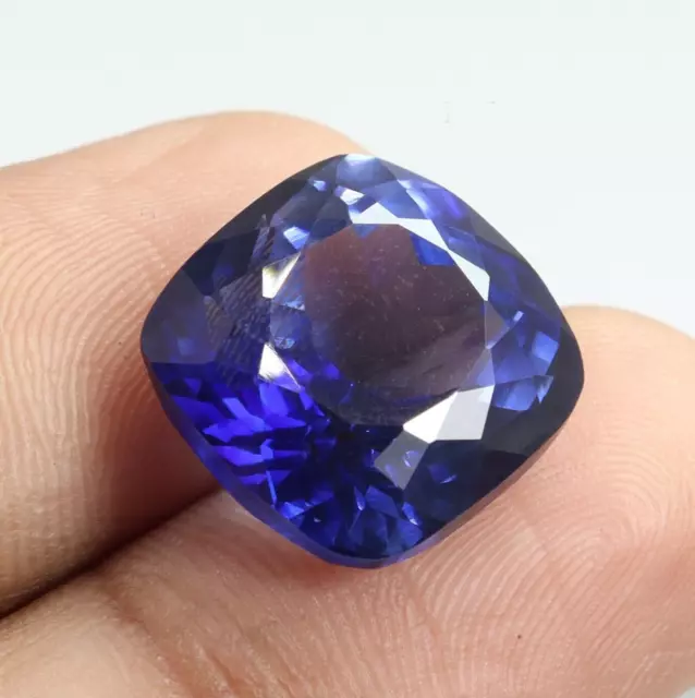 Natural 18.55 Ct Certified Kashmiri Blue Sapphire Unheated 15mm Loose Gemstone