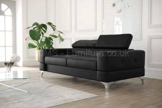 Sofa TORONTO 2 seater -  Black or White Faux Leather__ Model 2023___( JMS SOFA )