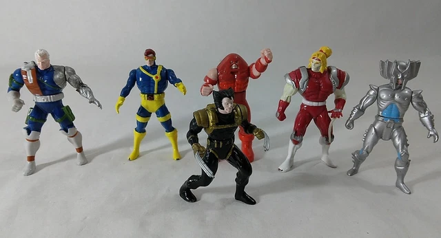 Lot Of 6 Vintage Toy Biz 1990s Xmen Diecast Metal Action Figures