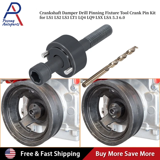 LS CRANK PIN Kit LS1 LQ4 LS3 LSX Crankshaft Damper Drill Pinning