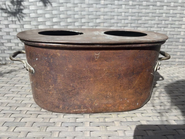 Ancien Et Rare Bain-marie D’office En Cuivre – Double Enveloppe – 1850-1899