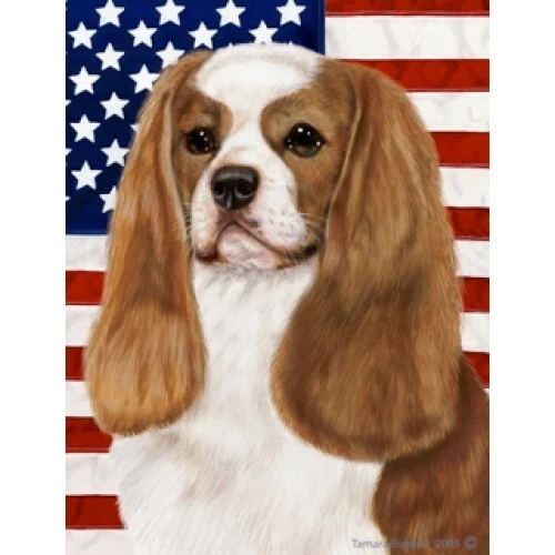 Patriotic (D2) House Flag - Blenheim Cavalier King Charles Spaniel 32055