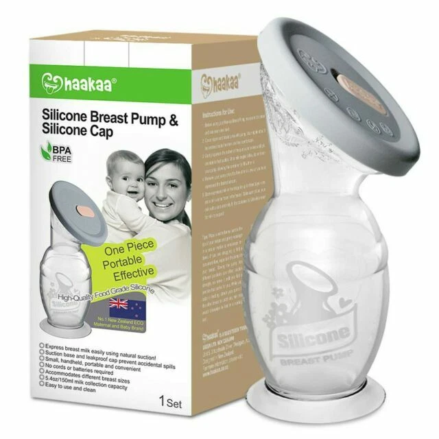 Haakaa 150ml Lip Silicone Breast Pump with Suction Base and Lid
