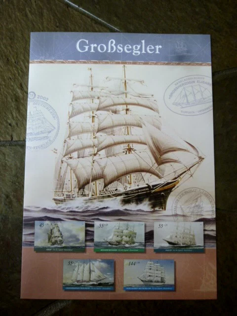 BRD; Briefmarken Gedenk-Schmuckblatt "Großsegler" (SSt.)  !