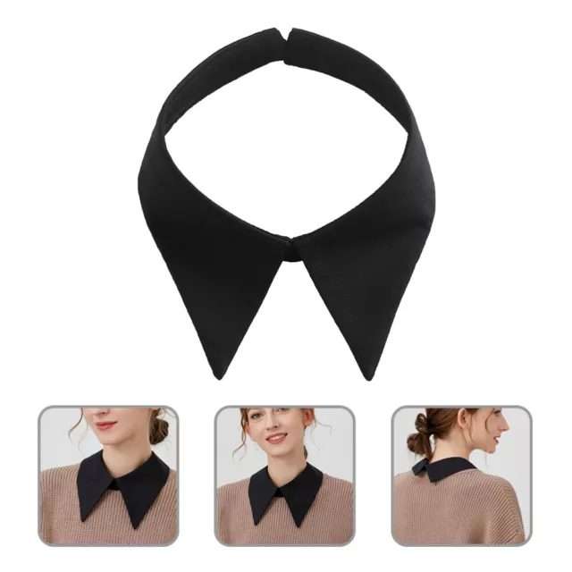 Black Collar Decorative Fake Lapel Shirts for Women Trendy Detachable Dickey