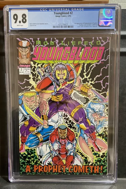 CGC 9.8 YOUNGBLOOD #2 1st appearance of SHADOWHAWK & PROPHET Image 1992
