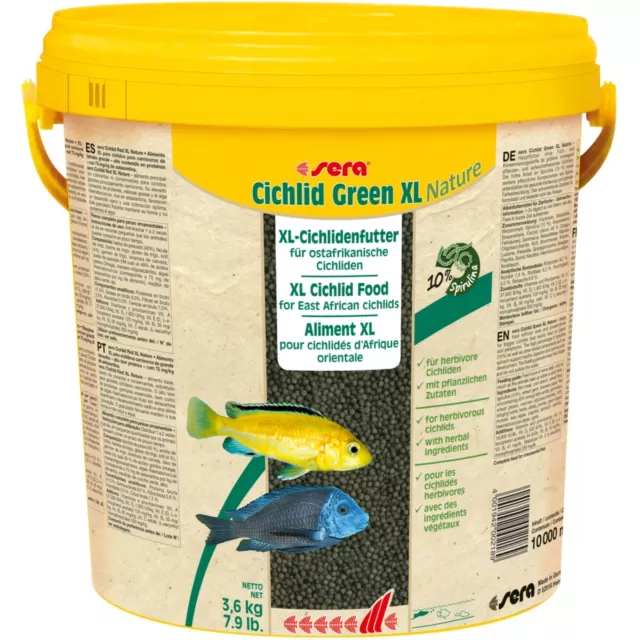 10 litres sera Cichlid Green XL Nature 3,6 kg nourriture cichlidés + gros poissons 00218