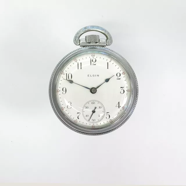 1900 Gents 17J 18S Elgin White Dial Pocket Watch - SN 9293481