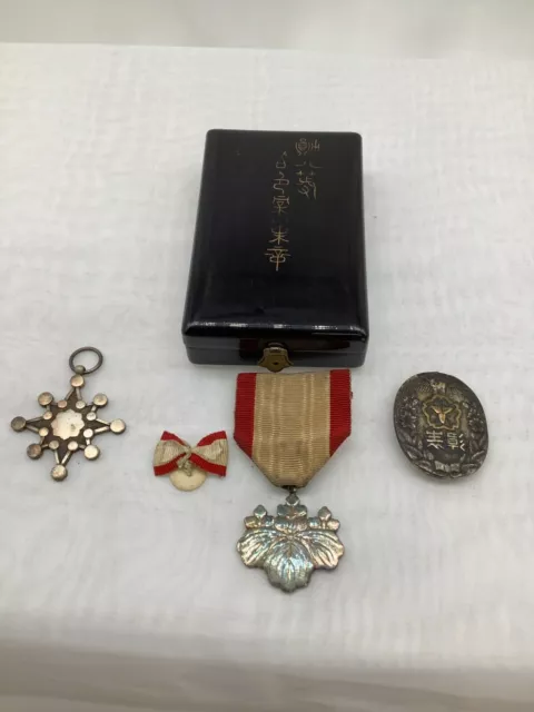 Médaille de guerre japonaise 3set kun hachito Zuihou Touyou ruban d'argent...